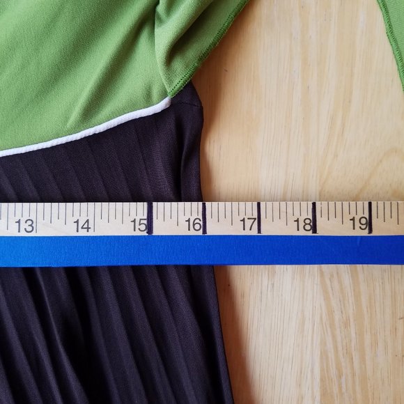 NWT Miss Bisou Large Green and Brown Sleeveless Dress - Picture 11 of 13